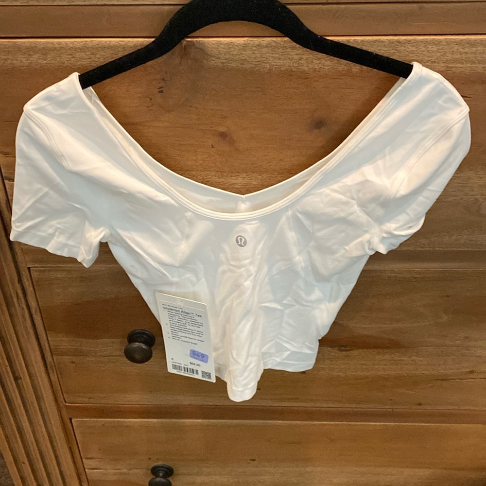 White lululemon align tee.  New